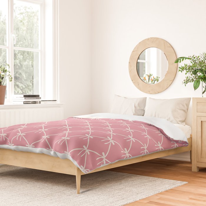 Bows & Ribbons Pattern LI 90s Bubblegum Pink Duvet Cover Gallery Image 2