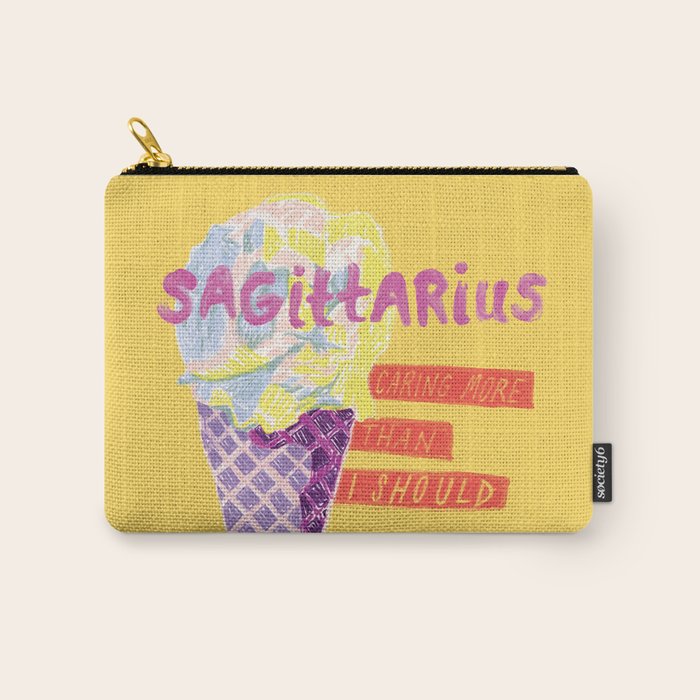 Sagittarius Cares in Sunshine Yellow | Zodiac Series  Carry All Pouch Gallery Image 1