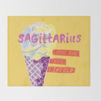 Sagittarius Cares in Sunshine Yellow | Zodiac Series  Throw Blanket Gallery Image 2