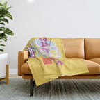 Sagittarius Cares in Sunshine Yellow | Zodiac Series  Throw Blanket Gallery Image 1