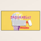 Sagittarius Cares in Sunshine Yellow | Zodiac Series  Desk Mat Gallery Image 1