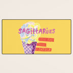 Sagittarius Cares in Sunshine Yellow | Zodiac Series  Desk Mat Gallery Image 3