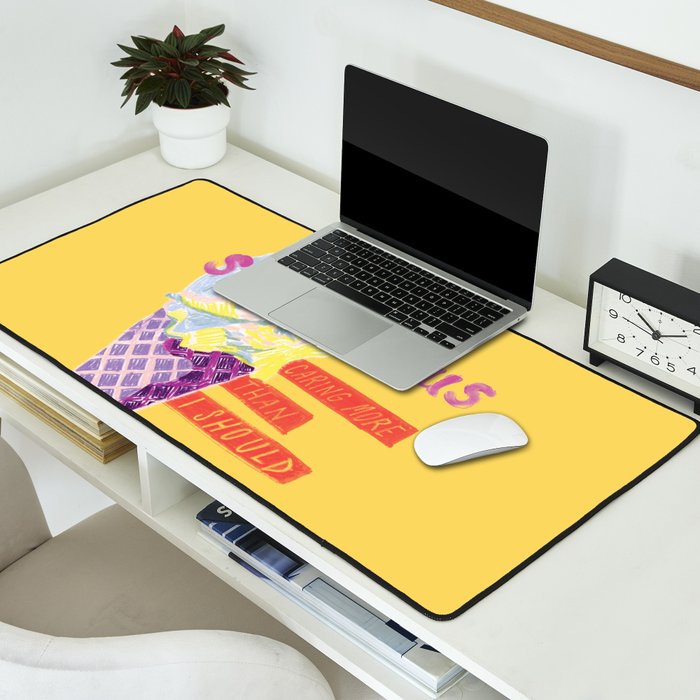 Sagittarius Cares in Sunshine Yellow | Zodiac Series  Desk Mat Gallery Image 2