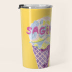 Sagittarius Cares in Sunshine Yellow | Zodiac Series  Travel Mug Gallery Image 3