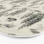 Black Alien Abduction Toile De Jouy Pattern Bath Mat Gallery Image 3