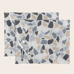 Terrazzo Mosaic Pattern, Gray and Neutral Placemat Gallery Image 1