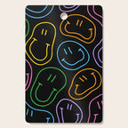 Colorful happy smiling face cartoon pattern Cutting Board Gallery Image 1
