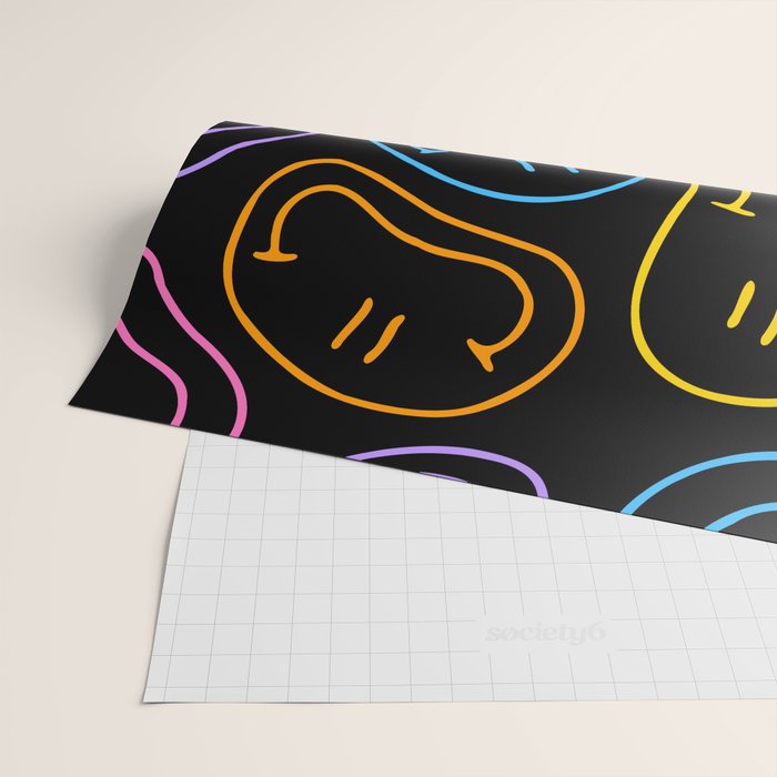 Colorful happy smiling face cartoon pattern Wrapping Paper Gallery Image 2