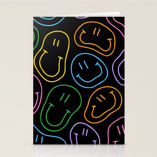 Colorful happy smiling face cartoon pattern Stationery Card Gallery Image 2