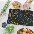 Colorful happy smiling face cartoon pattern Cutting Board Gallery Image 2