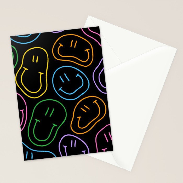 Colorful happy smiling face cartoon pattern Stationery Card Gallery Image 2