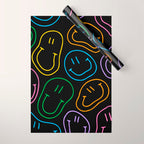 Colorful happy smiling face cartoon pattern Wrapping Paper Gallery Image 1