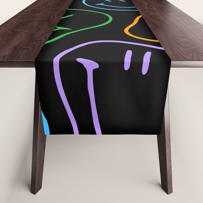 Colorful happy smiling face cartoon pattern Table Runner Gallery Image 1