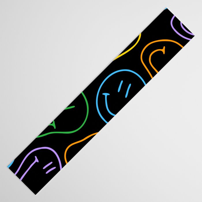 Colorful happy smiling face cartoon pattern Table Runner Gallery Image 3