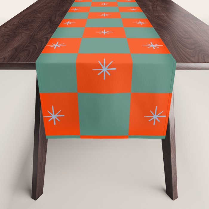 Grid Christmas snowflakes Table Runner Gallery Image 1