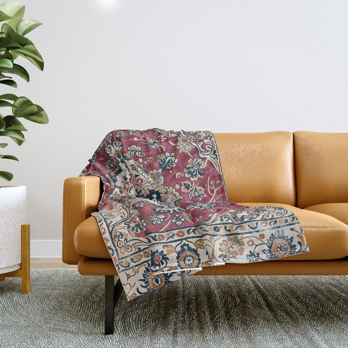 Casbah Crimson Crest Throw Blanket Gallery Image 1
