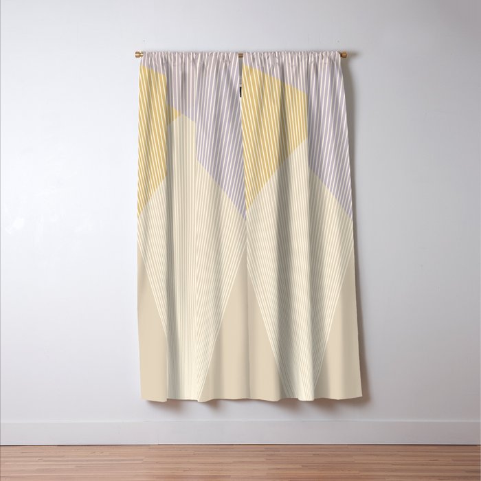 Cecilia Shapes I - Neutral Yellow and Purple Window Curtain Gallery Image 3