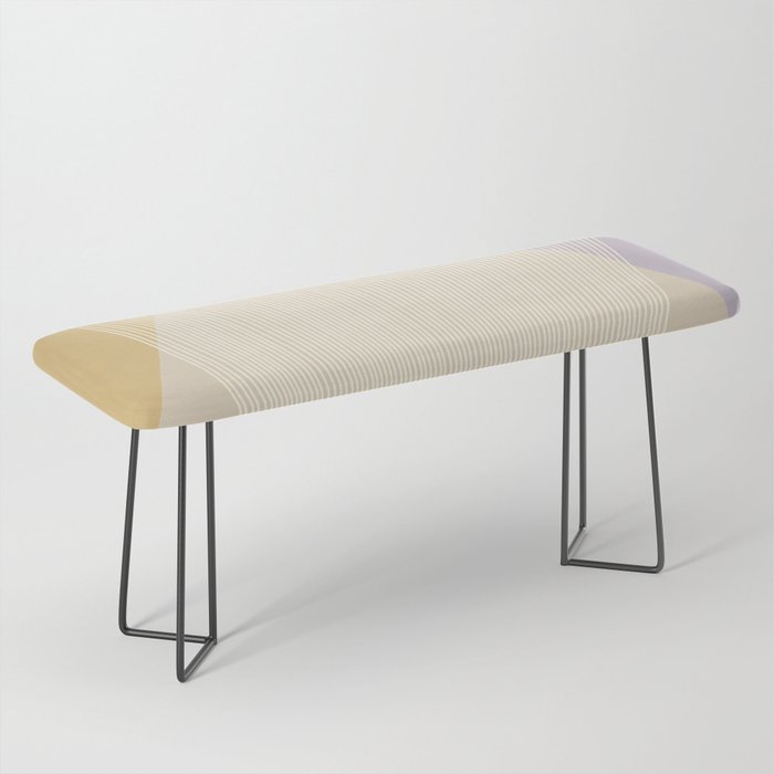 Cecilia Shapes I - Neutral Yellow and Purple Bench Gallery Image 1