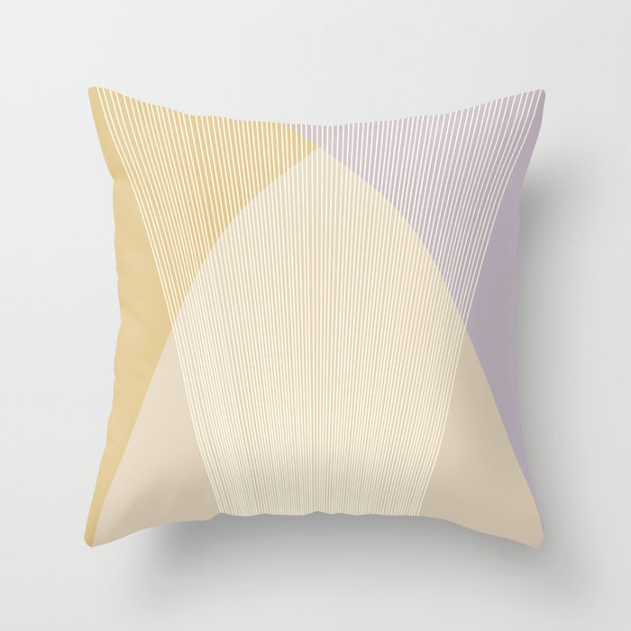 Cecilia Shapes I - Neutral Yellow and Purple Throw Pillow Gallery Image 6