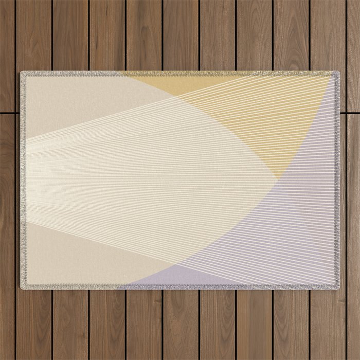 Cecilia Shapes I - Neutral Yellow and Purple Outdoor Rug Gallery Image 1