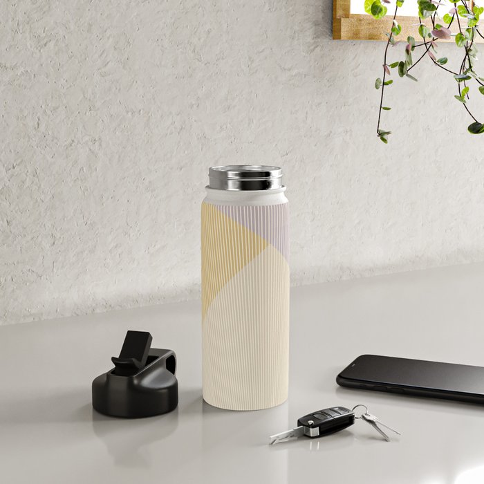 Cecilia Shapes I - Neutral Yellow and Purple Water Bottle Gallery Image 4