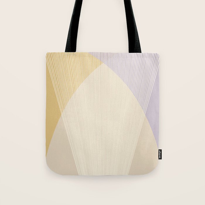 Cecilia Shapes I - Neutral Yellow and Purple Tote Bag Gallery Image 1