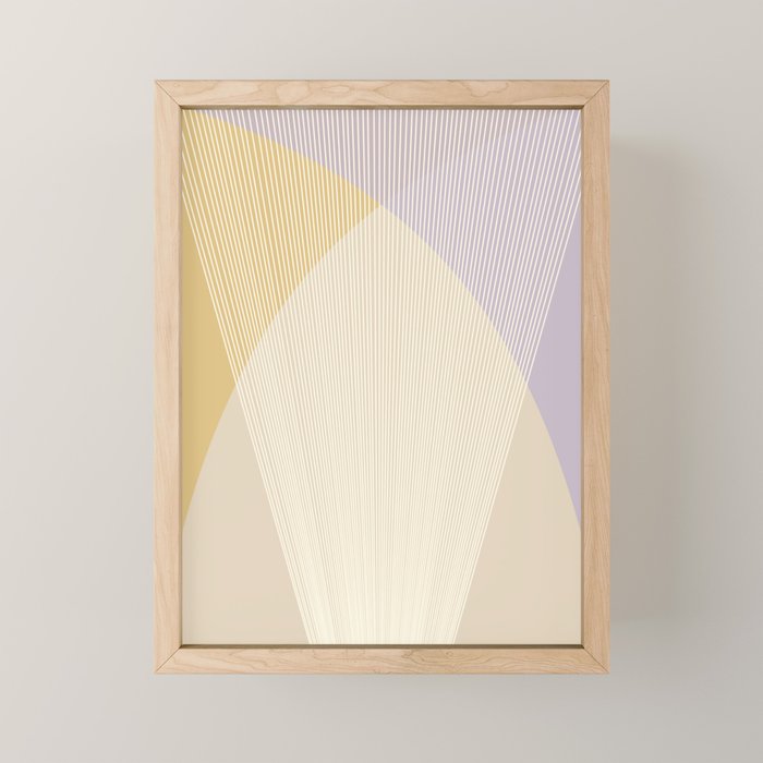 Cecilia Shapes I - Neutral Yellow and Purple Mini Art Print Gallery Image 1