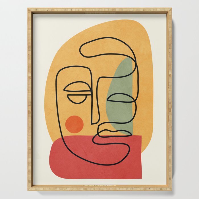Abstract Face 20 Serving Tray Gallery Image 1