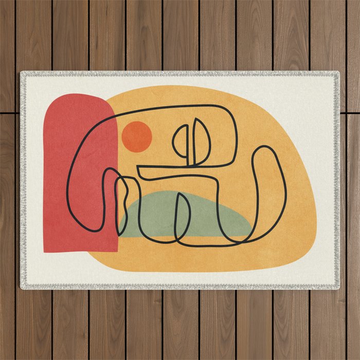 Abstract Face 20 Outdoor Rug Gallery Image 1