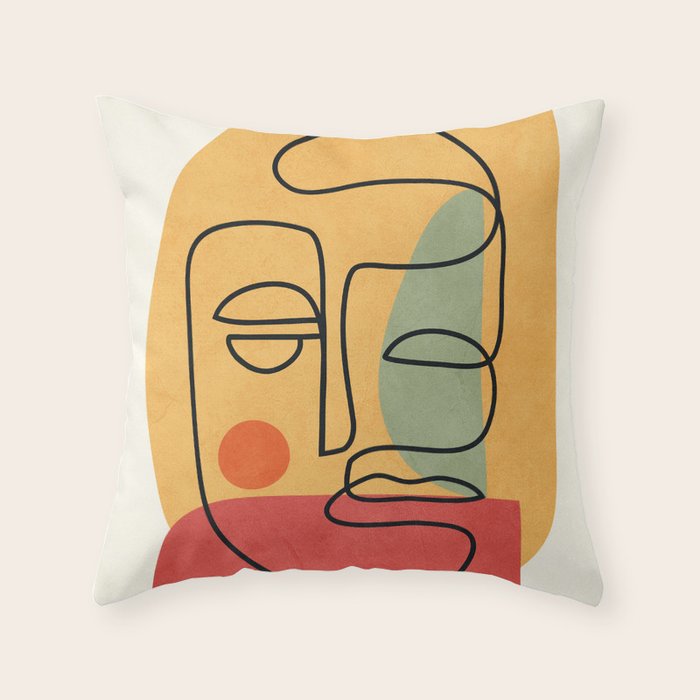 Abstract Face 20 Throw Pillow Gallery Image 1