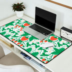 Fresh Strawberry Vine and Floral Pattern on White Desk Mat Gallery Image 2