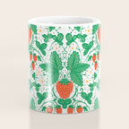 Fresh Strawberry Vine and Floral Pattern on White Coffee Mug Gallery Image 4