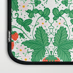 Fresh Strawberry Vine and Floral Pattern on White Laptop Sleeve Gallery Image 3