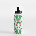 Fresh Strawberry Vine and Floral Pattern on White Water Bottle Gallery Image 2