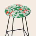 Fresh Strawberry Vine and Floral Pattern on White Stool Gallery Image 2