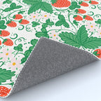 Fresh Strawberry Vine and Floral Pattern on White Rug Gallery Image 4
