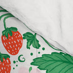 Fresh Strawberry Vine and Floral Pattern on White Comforter Gallery Image 4