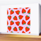 Bold and Vibrant Minimal Strawberry Pattern Pink Red Wall Mural Gallery Image 2