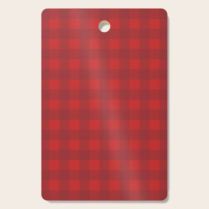 Cherry Red Gingham Check Pattern Cutting Board Gallery Image 1