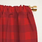 Cherry Red Gingham Check Pattern Window Curtain Gallery Image 2