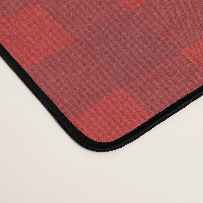 Cherry Red Gingham Check Pattern Desk Mat Gallery Image 4