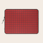 Cherry Red Gingham Check Pattern Laptop Sleeve Gallery Image 1