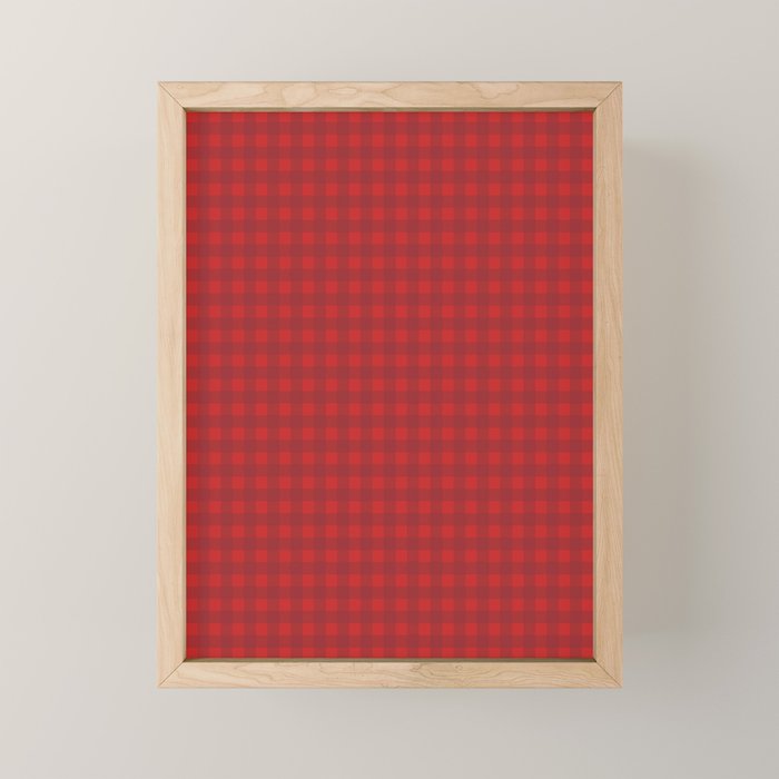 Cherry Red Gingham Check Pattern Mini Art Print Gallery Image 1