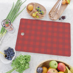 Cherry Red Gingham Check Pattern Cutting Board Gallery Image 2
