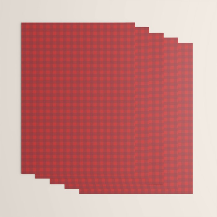 Cherry Red Gingham Check Pattern Wrapping Paper Gallery Image 3