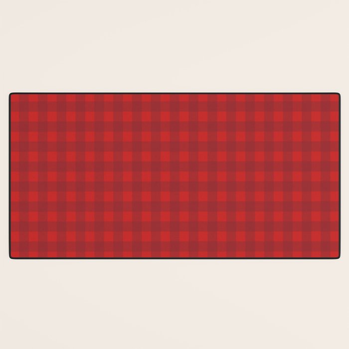 Cherry Red Gingham Check Pattern Desk Mat Gallery Image 3