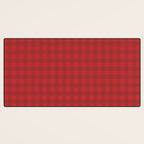 Cherry Red Gingham Check Pattern Desk Mat Gallery Image 3