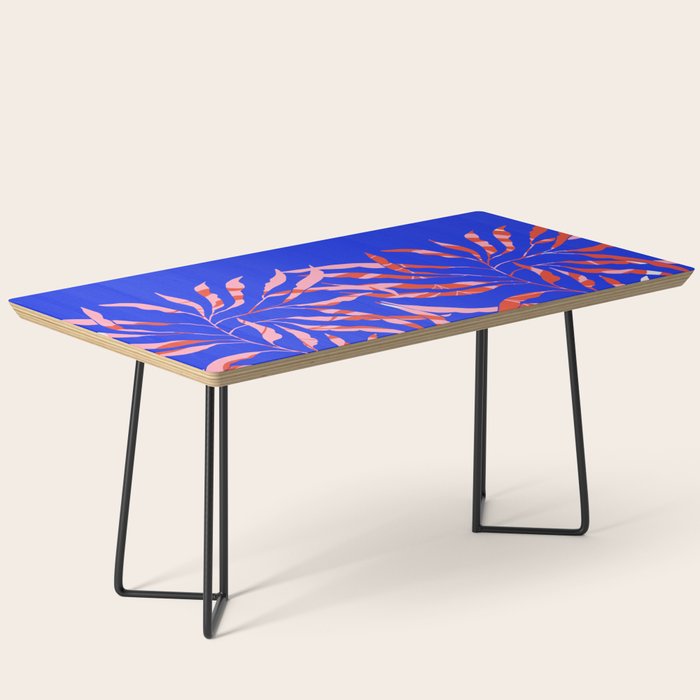 Sisters - Twin Leaf Portrait Matisse Style on Blue Coffee Table Gallery Image 1
