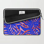 Sisters - Twin Leaf Portrait Matisse Style on Blue Laptop Sleeve Gallery Image 2