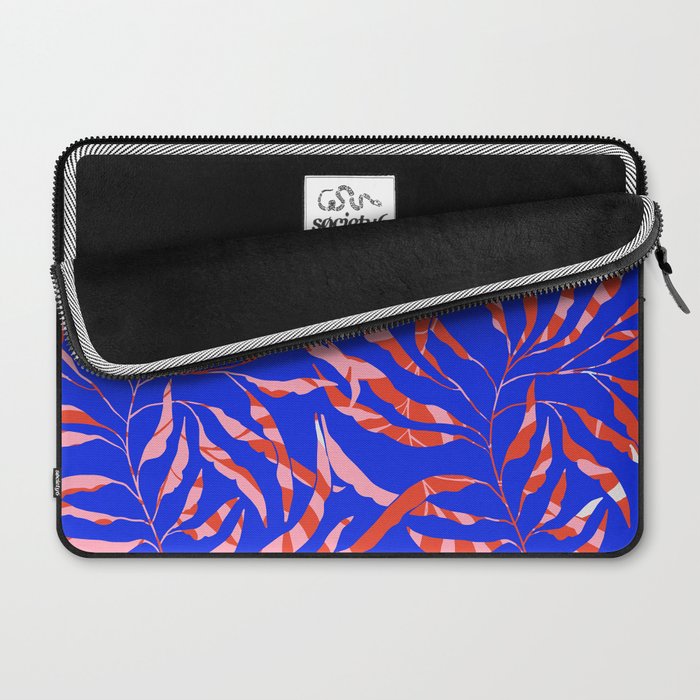 Sisters - Twin Leaf Portrait Matisse Style on Blue Laptop Sleeve Gallery Image 2